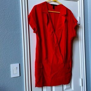 BCBG Red Shirt mini dress